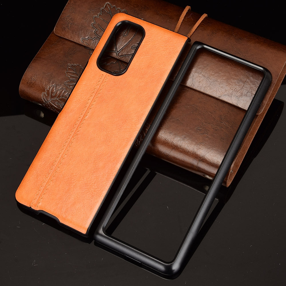 For Xiaomi Mi Mix Fold Shockproof Sewing Cow Skin Texture PC + PU + TPU Case(Orange)