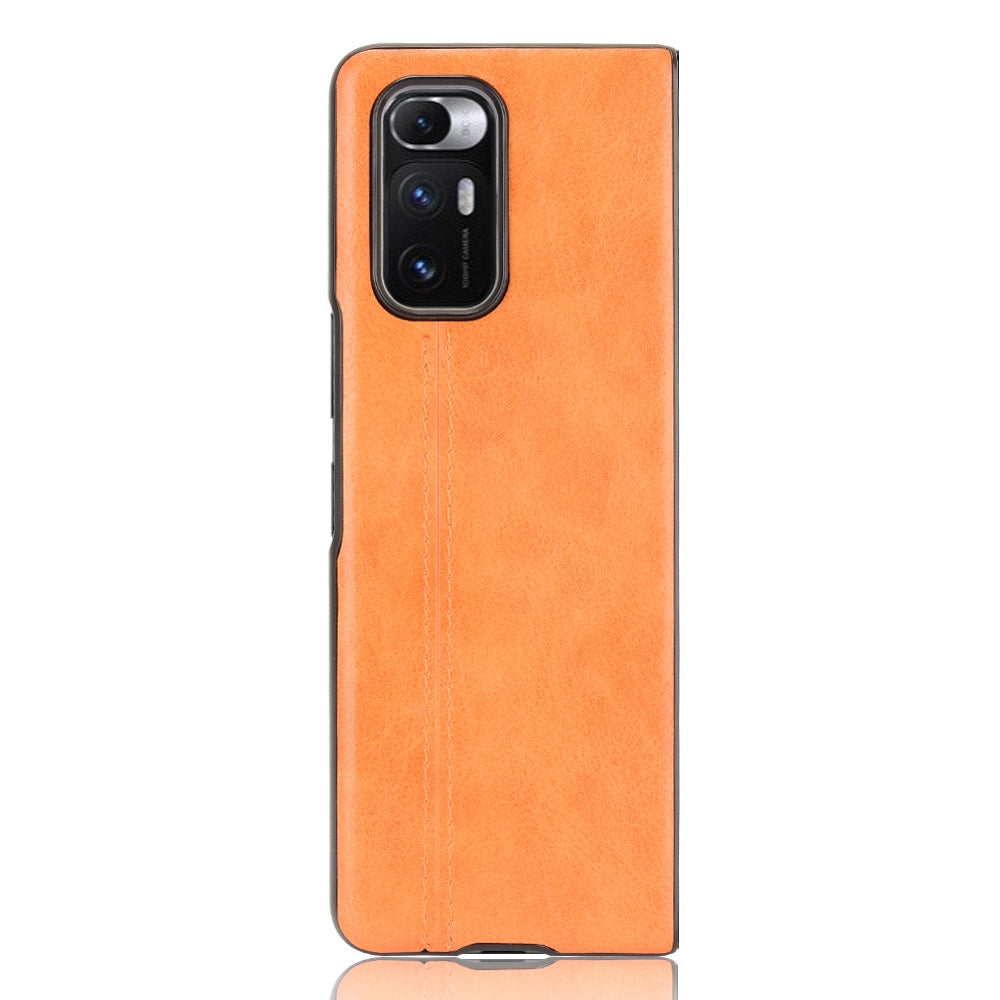 For Xiaomi Mi Mix Fold Shockproof Sewing Cow Skin Texture PC + PU + TPU Case(Orange)