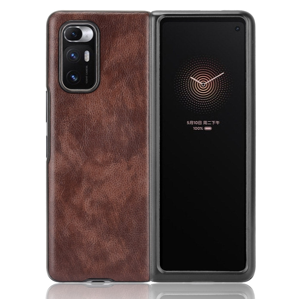 For Xiaomi Mi Mix Fold Shockproof Litchi Texture PC + PU Case(Brown)