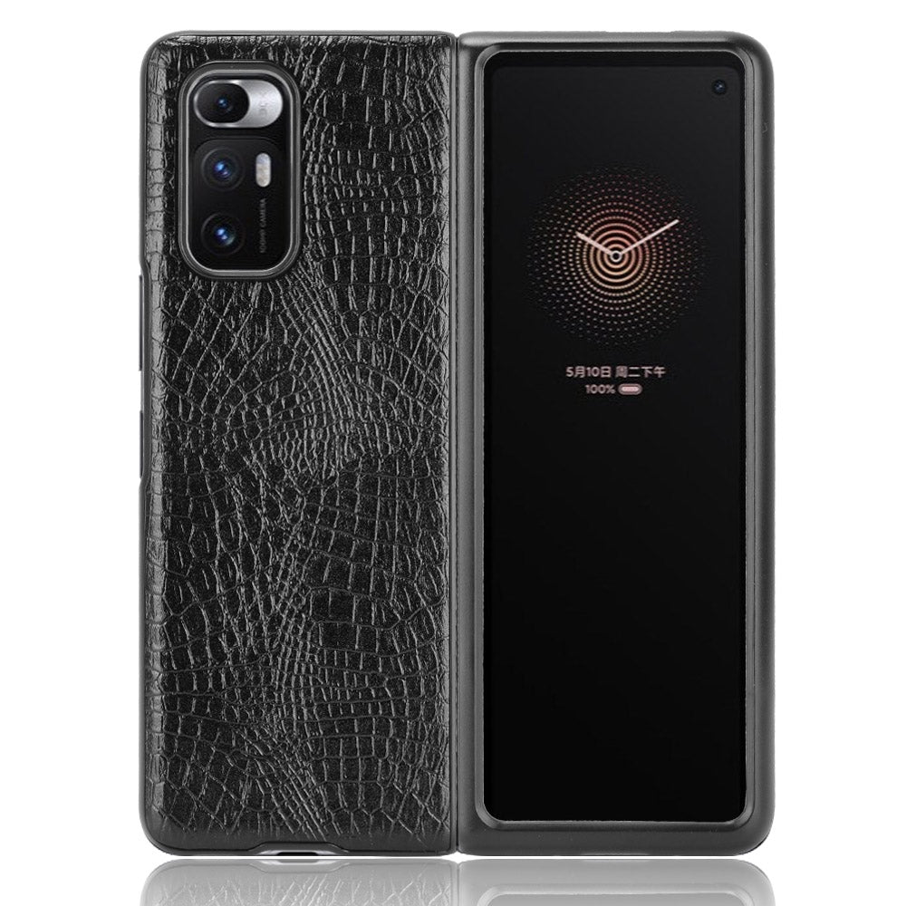 For Xiaomi Mi Mix Fold Shockproof Crocodile Texture PC + PU Case(Black)