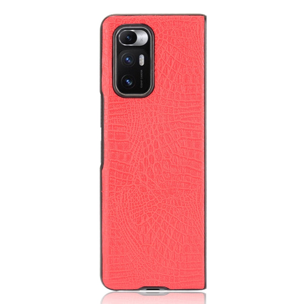 For Xiaomi Mi Mix Fold Shockproof Crocodile Texture PC + PU Case(Red)