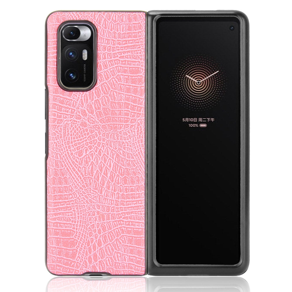 For Xiaomi Mi Mix Fold Shockproof Crocodile Texture PC + PU Case(Pink)