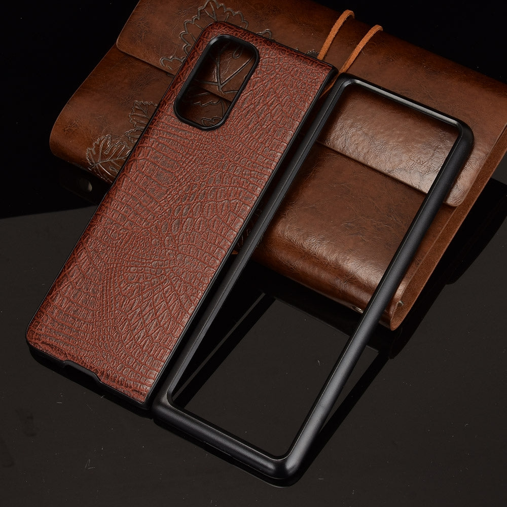 For Xiaomi Mi Mix Fold Shockproof Crocodile Texture PC + PU Case(Brown)