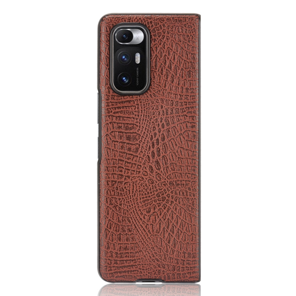 For Xiaomi Mi Mix Fold Shockproof Crocodile Texture PC + PU Case(Brown)