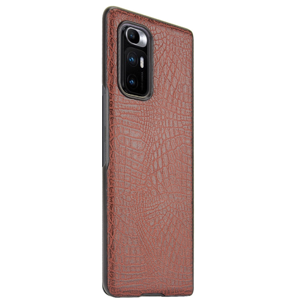For Xiaomi Mi Mix Fold Shockproof Crocodile Texture PC + PU Case(Brown)