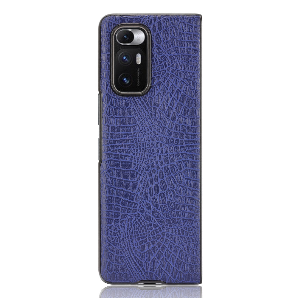 For Xiaomi Mi Mix Fold Shockproof Crocodile Texture PC + PU Case(Blue)