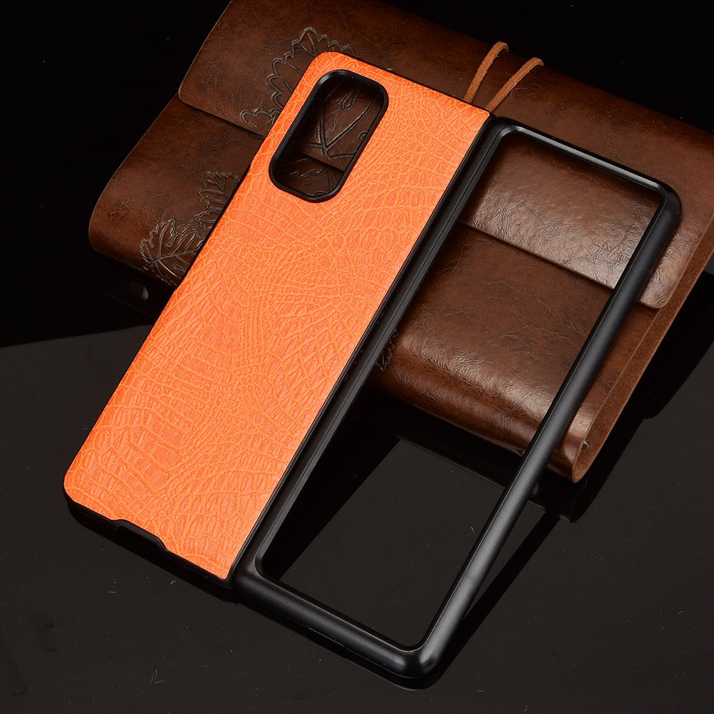 For Xiaomi Mi Mix Fold Shockproof Crocodile Texture PC + PU Case(Orange)