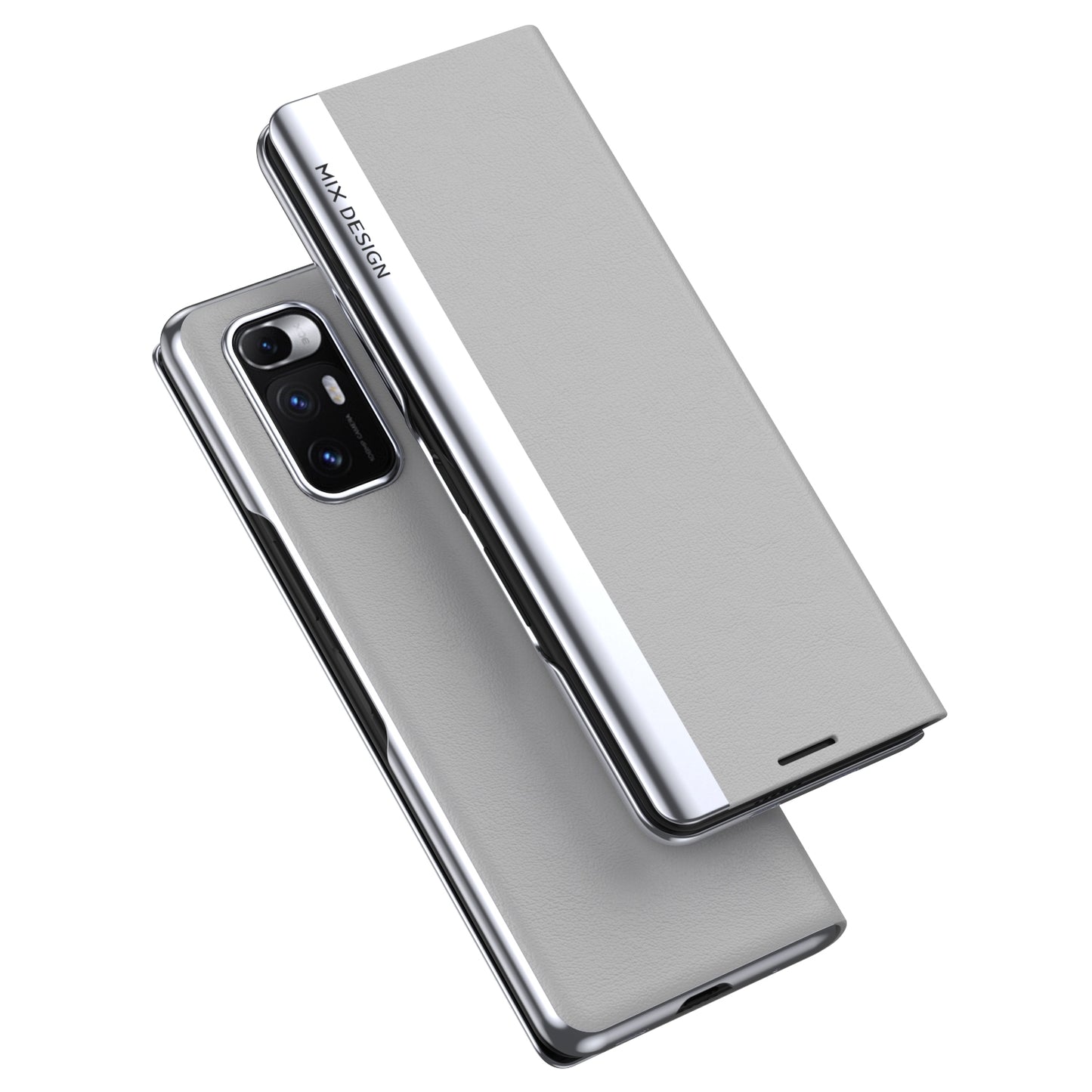 For Xiaomi Mix Fold Electroplated Horizontal Flip Leather Case with Holder(White)