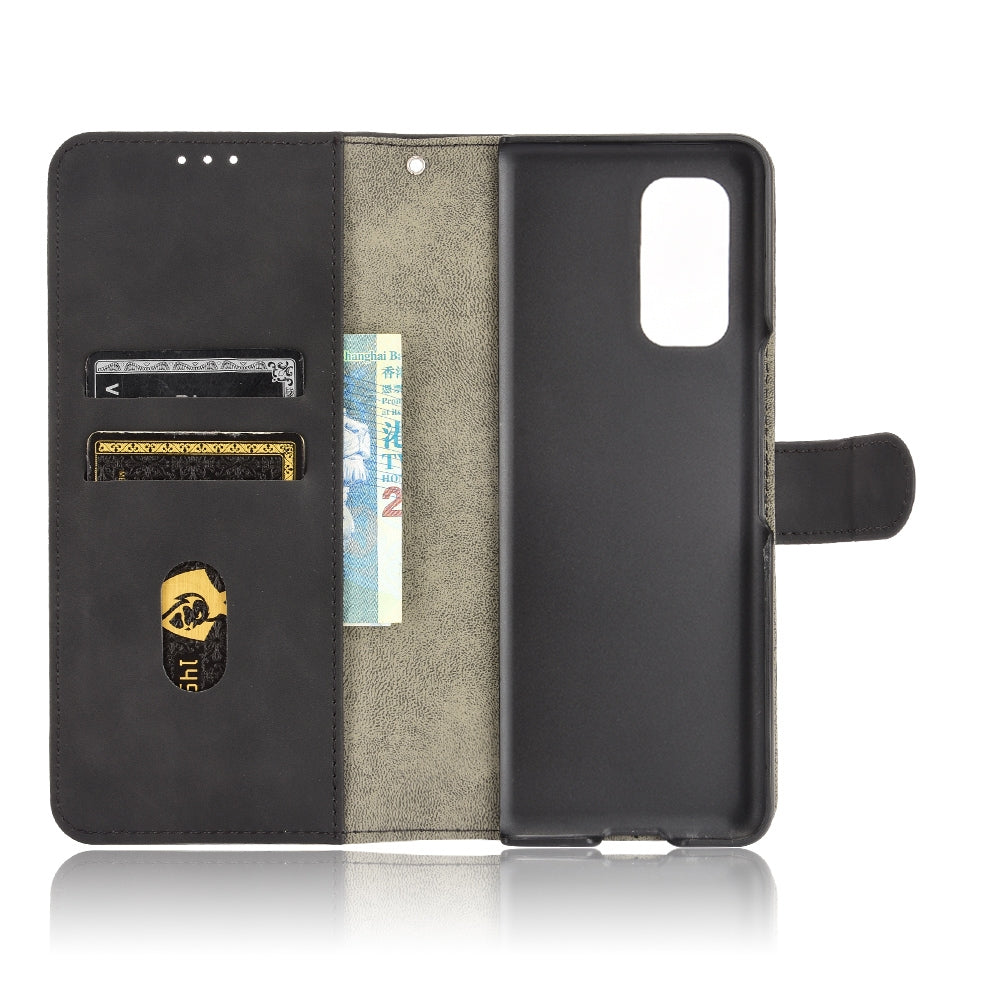 For Xiaomi Mi Mix Fold Solid Color Skin Feel Magnetic Buckle Horizontal Flip Calf Texture PU Leather Case with Holder & Card Slots & Wallet(Black)