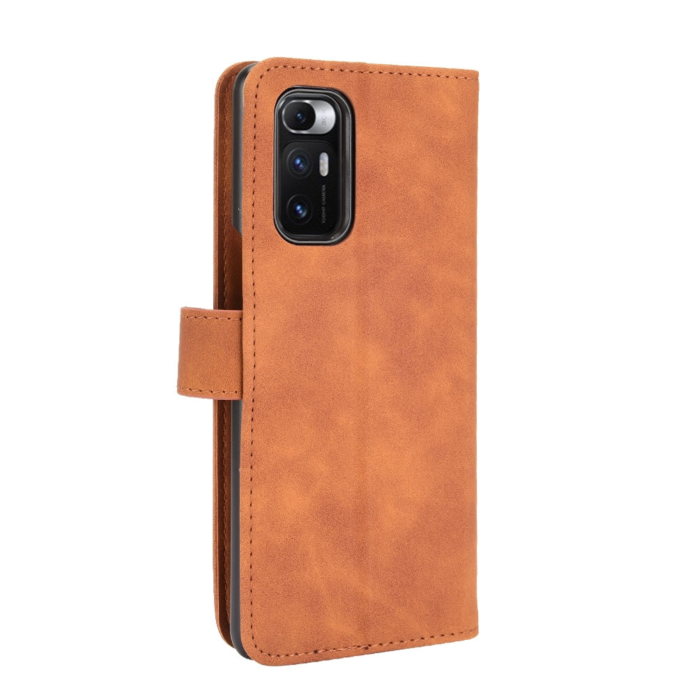For Xiaomi Mi Mix Fold Solid Color Skin Feel Magnetic Buckle Horizontal Flip Calf Texture PU Leather Case with Holder & Card Slots & Wallet(Brown)