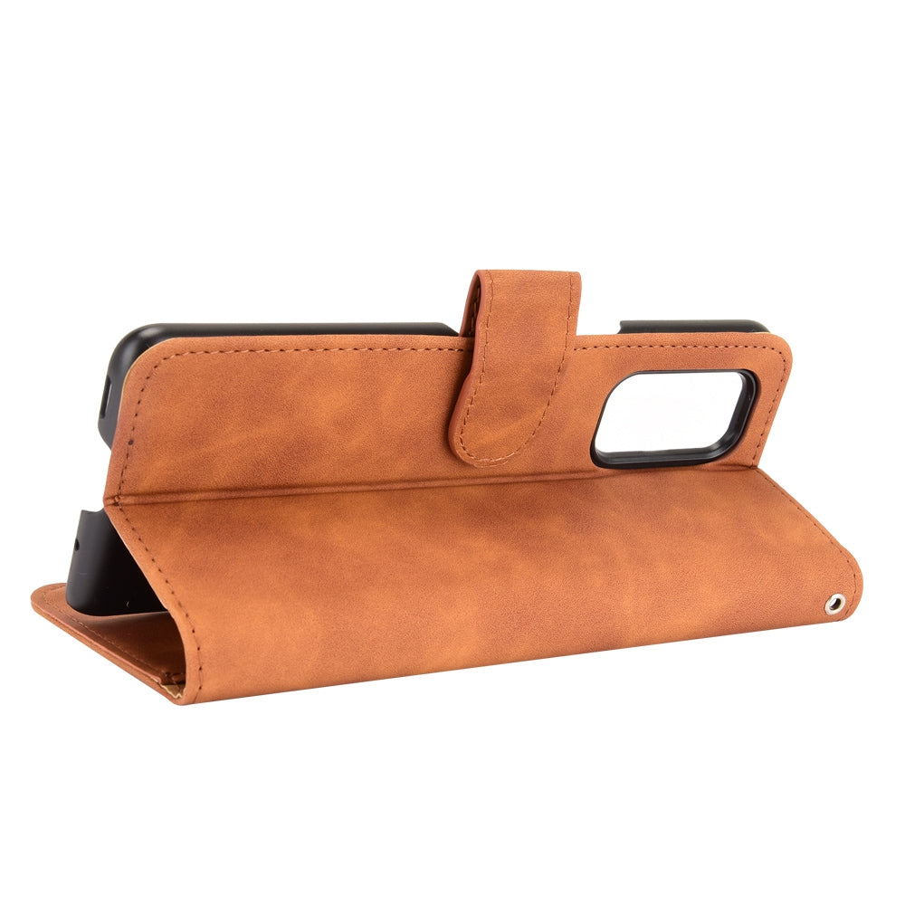 For Xiaomi Mi Mix Fold Solid Color Skin Feel Magnetic Buckle Horizontal Flip Calf Texture PU Leather Case with Holder & Card Slots & Wallet(Brown)