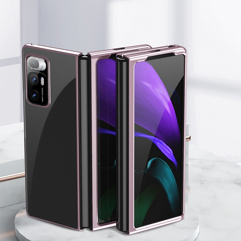 For Xiaomi Mi Mix Fold Ultra-thin Electroplated Transparent Folding Case(Rose Gold)