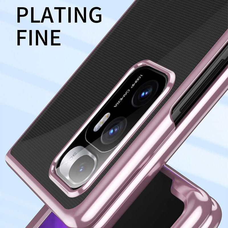 For Xiaomi Mi Mix Fold Ultra-thin Electroplated Transparent Folding Case(Rose Gold)