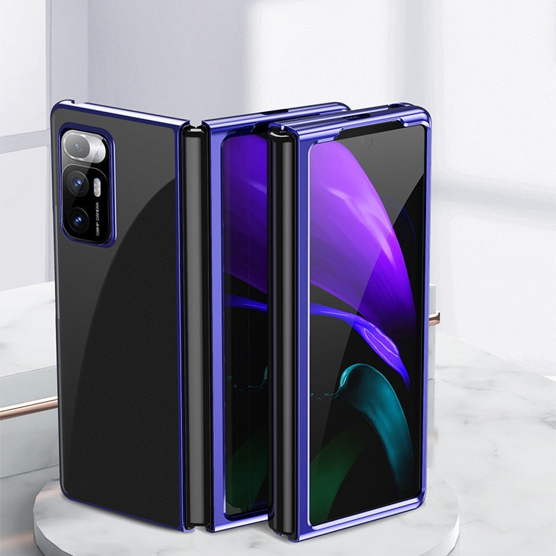 For Xiaomi Mi Mix Fold Ultra-thin Electroplated Transparent Folding Case(Blue)