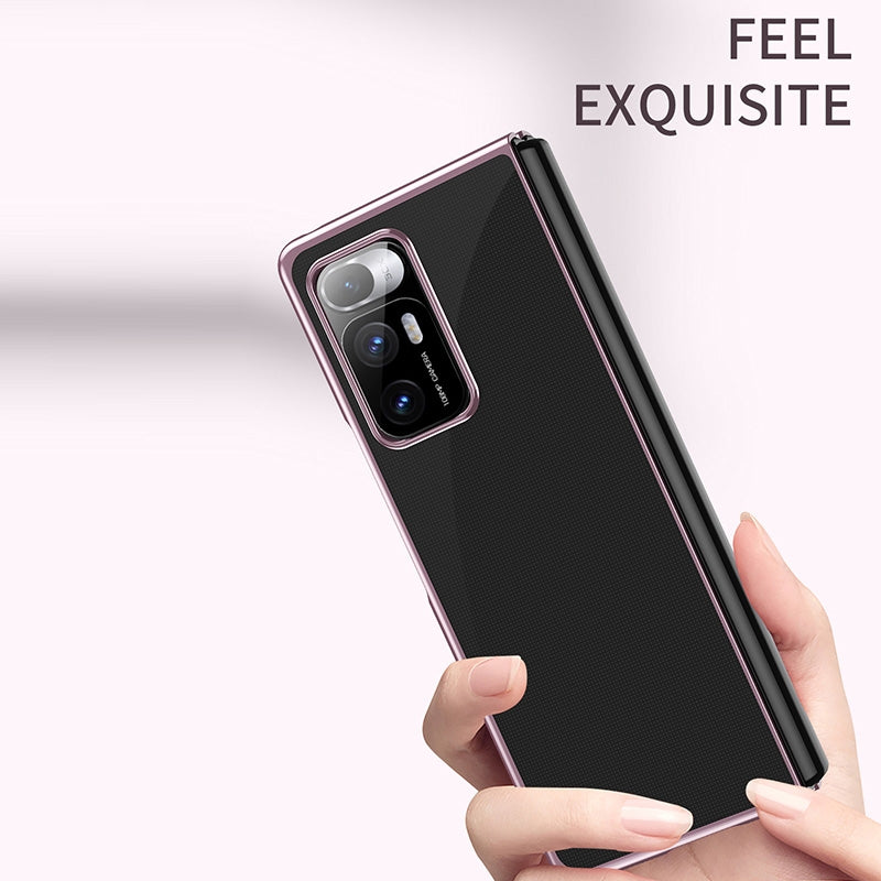 For Xiaomi Mi Mix Fold Ultra-thin Electroplated Transparent Folding Case(Black)