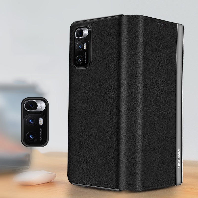 For Xiaomi Mi Mix Fold Matte First Layer Cowhide Folding Leather Case(Black)