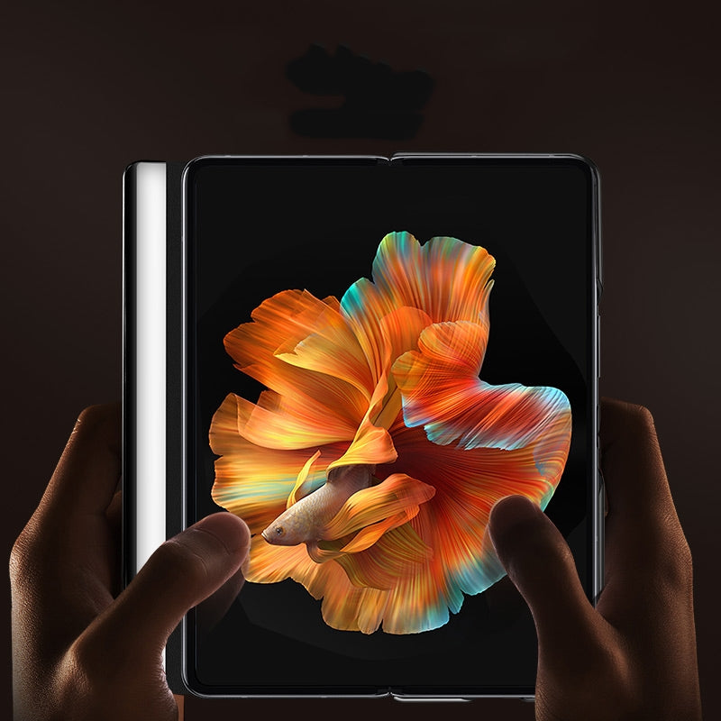 For Xiaomi Mi Mix Fold Matte First Layer Cowhide Folding Leather Case(Black)
