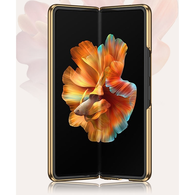 For Xiaomi Mi Mix Fold GKK Electroplating Painted Glass Phone Case(Gold Line Yellow)