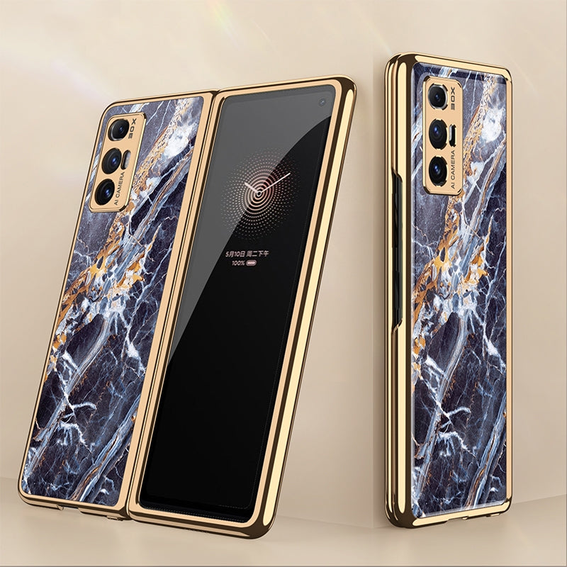 For Xiaomi Mi Mix Fold GKK Marble Pattern Electroplating Painted Glass Case(Marble 03)
