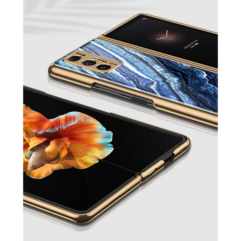 For Xiaomi Mi Mix Fold GKK Marble Pattern Electroplating Painted Glass Case(Marble 07)