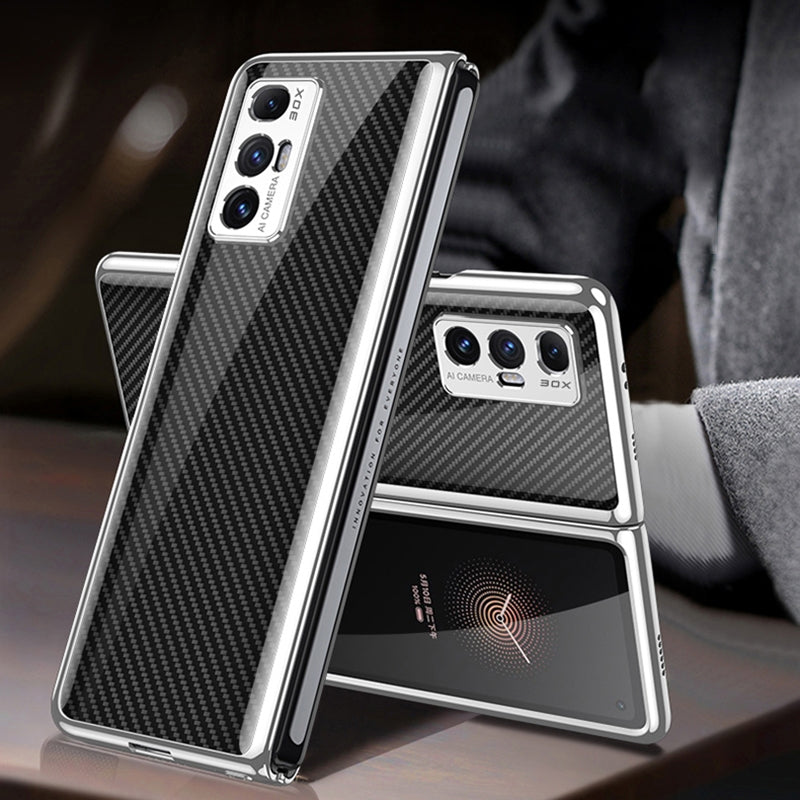 For Xiaomi Mi Mix Fold GKK Electroplating Painted Glass Phone Case(Carbon Fiber)