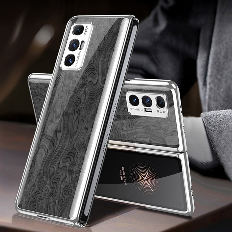 For Xiaomi Mi Mix Fold GKK Electroplating Painted Glass Phone Case(Grey Wood Pattern)
