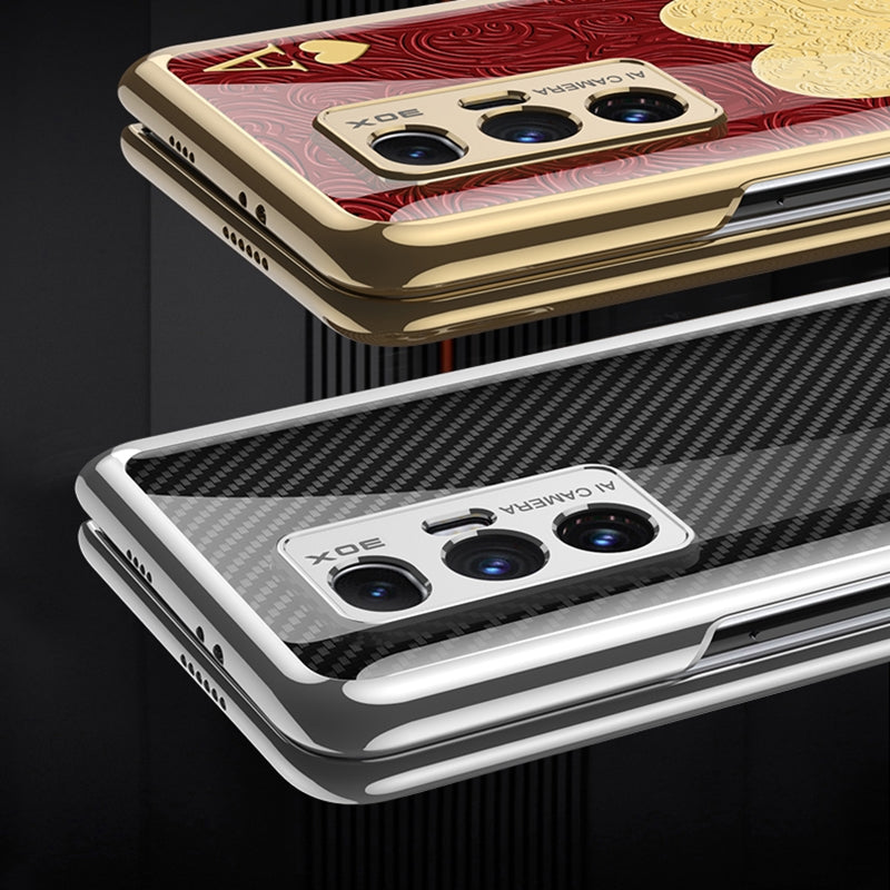 For Xiaomi Mi Mix Fold GKK Electroplating Painted Glass Phone Case(Red and Black)