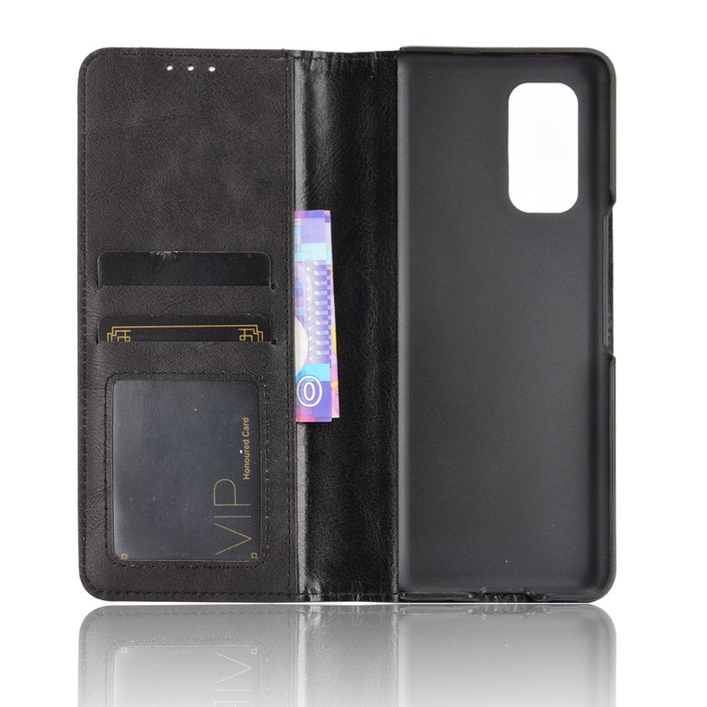 For Xiaomi Mi Mix Fold Magnetic Buckle Retro Crazy Horse Texture Horizontal Flip Leather Case with Holder & Card Slots & Photo Frame(Black)