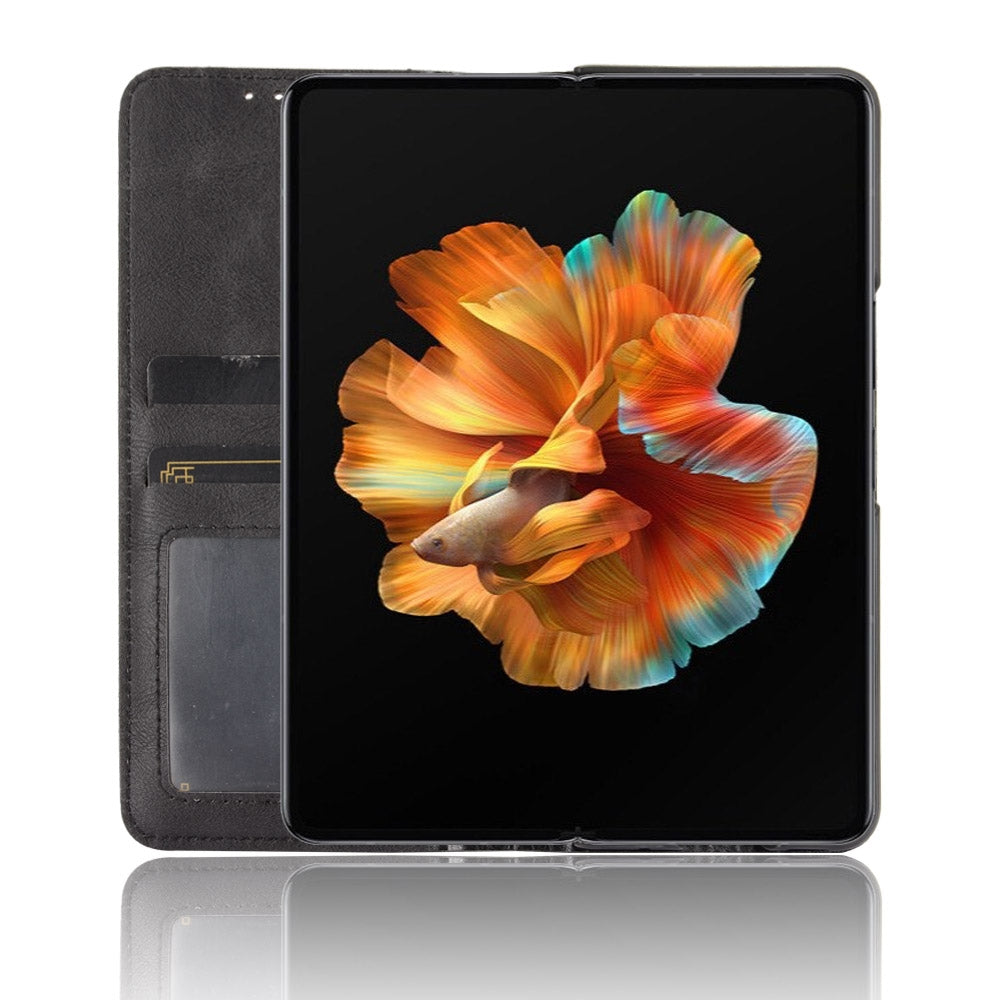 For Xiaomi Mi Mix Fold Magnetic Buckle Retro Crazy Horse Texture Horizontal Flip Leather Case with Holder & Card Slots & Photo Frame(Black)
