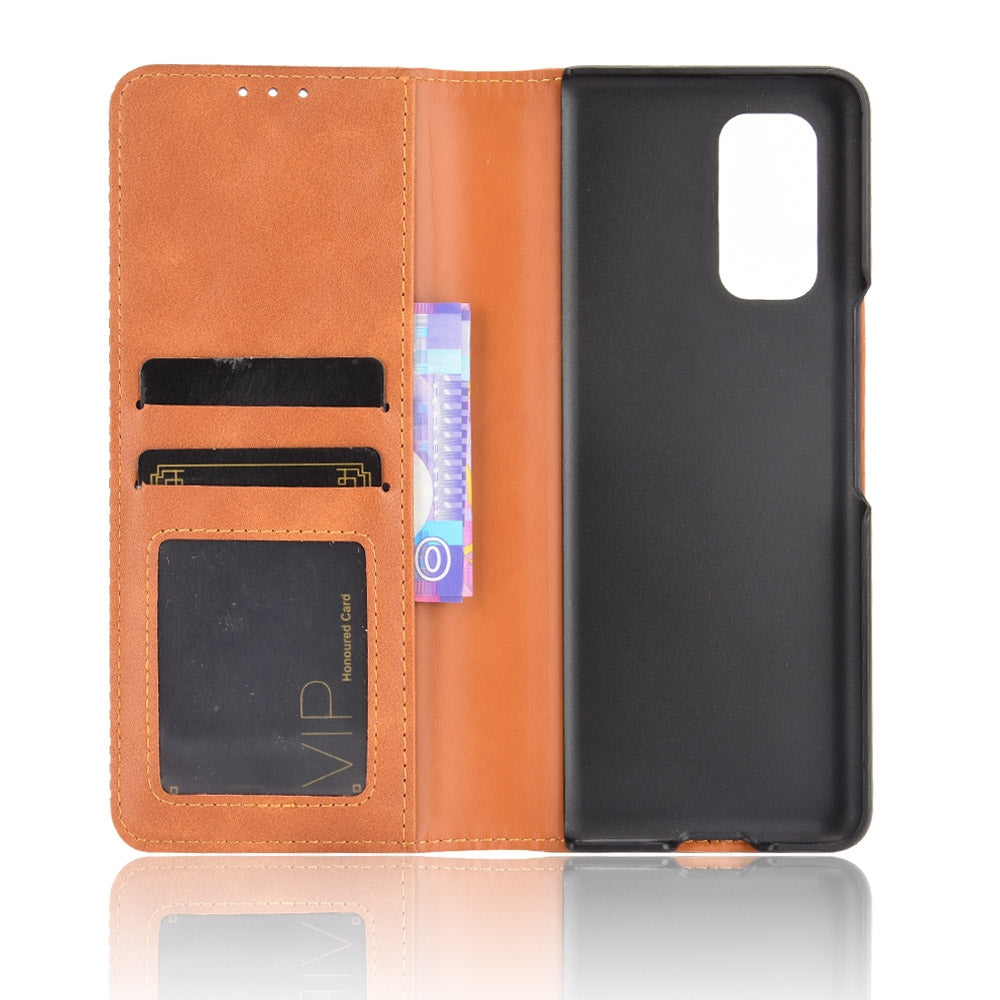 For Xiaomi Mi Mix Fold Magnetic Buckle Retro Crazy Horse Texture Horizontal Flip Leather Case with Holder & Card Slots & Photo Frame(Brown)