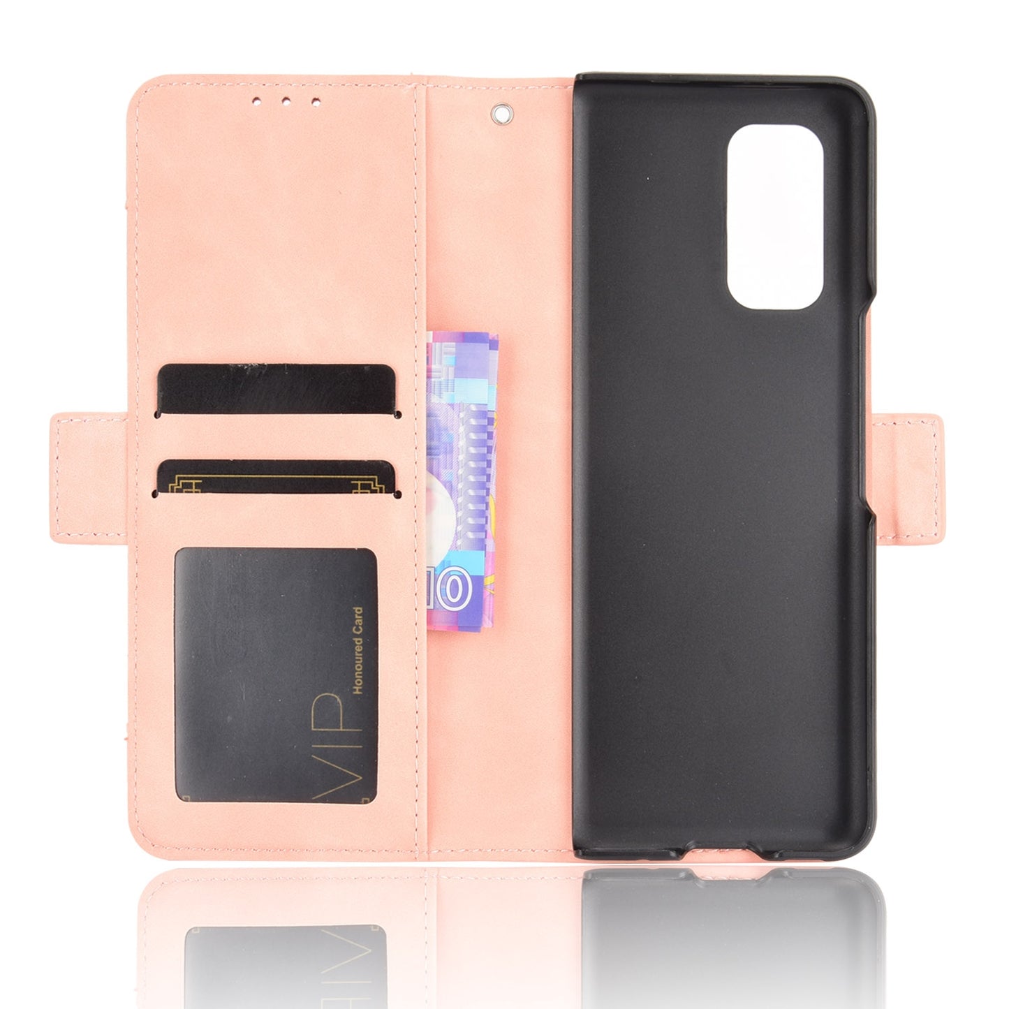 For Xiaomi Mi Mix Fold Skin Feel Calf Pattern Horizontal Flip Leather Case with Holder & Card Slots & Photo Frame(Pink)