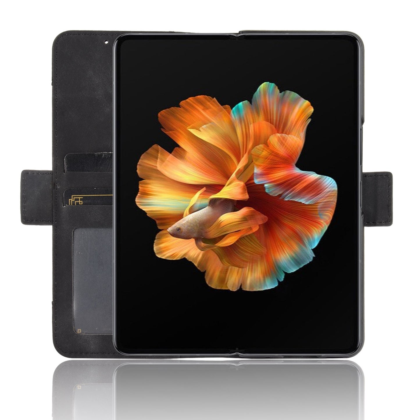 For Xiaomi Mi Mix Fold Skin Feel Calf Pattern Horizontal Flip Leather Case with Holder & Card Slots & Photo Frame(Black)