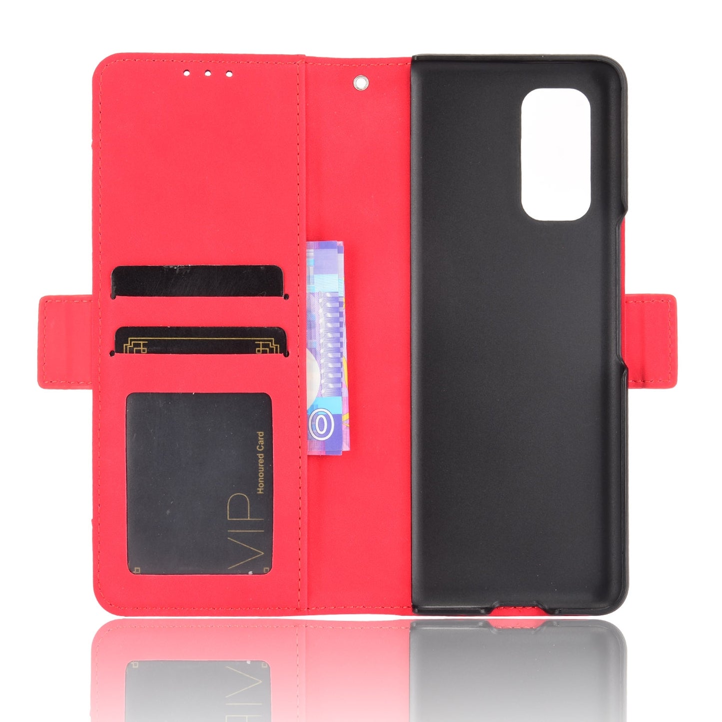 For Xiaomi Mi Mix Fold Skin Feel Calf Pattern Horizontal Flip Leather Case with Holder & Card Slots & Photo Frame(Red)