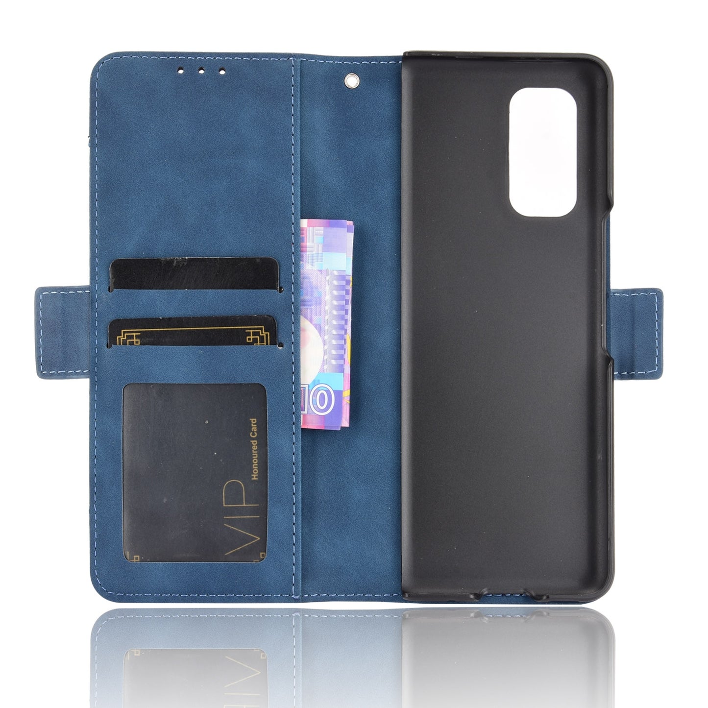 For Xiaomi Mi Mix Fold Skin Feel Calf Pattern Horizontal Flip Leather Case with Holder & Card Slots & Photo Frame(Blue)
