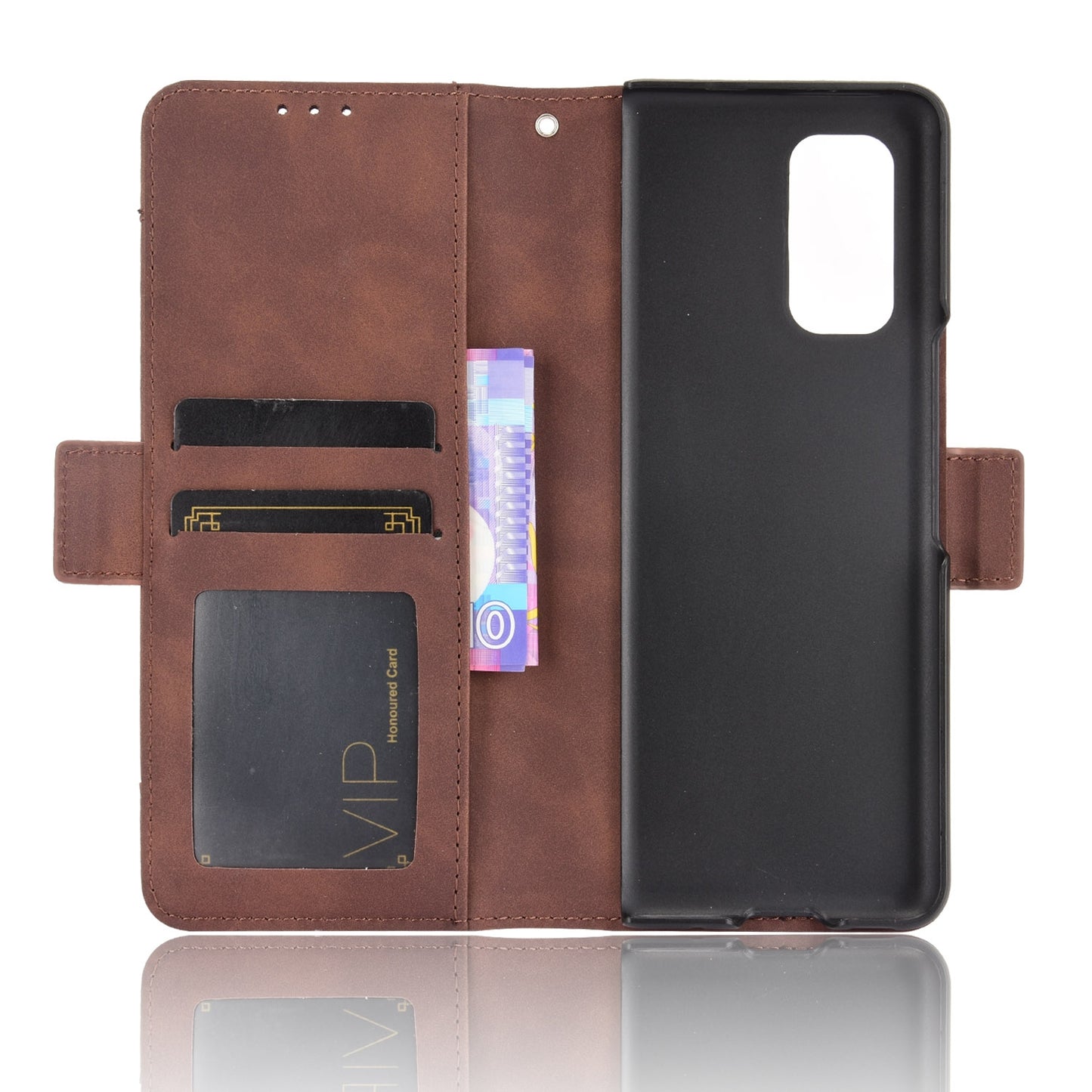 For Xiaomi Mi Mix Fold Skin Feel Calf Pattern Horizontal Flip Leather Case with Holder & Card Slots & Photo Frame(Brown)