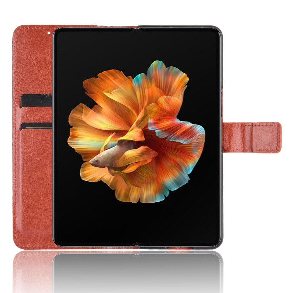 For Xiaomi Mi Mix Fold Crazy Horse Texture Horizontal Flip Leather Case with Holder & Card Slots & Lanyard(Brown)