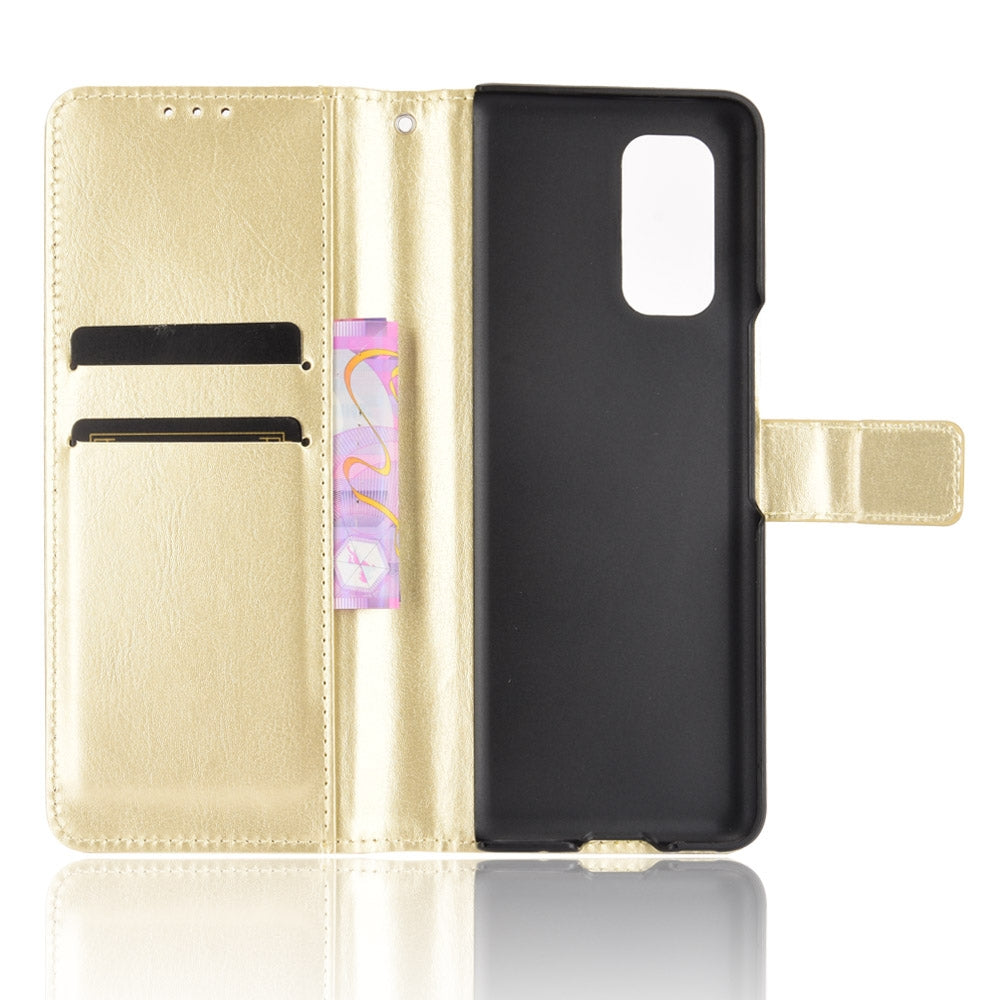 For Xiaomi Mi Mix Fold Crazy Horse Texture Horizontal Flip Leather Case with Holder & Card Slots & Lanyard(Gold)