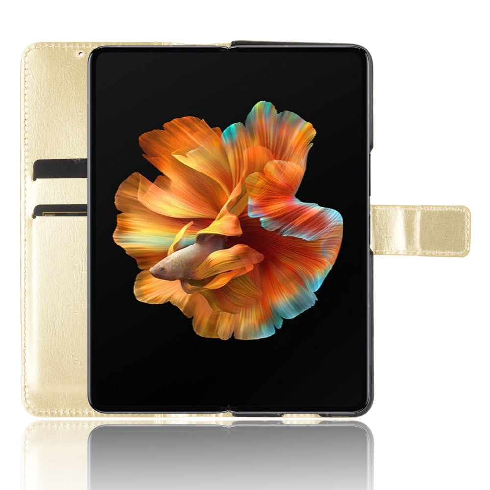 For Xiaomi Mi Mix Fold Crazy Horse Texture Horizontal Flip Leather Case with Holder & Card Slots & Lanyard(Gold)