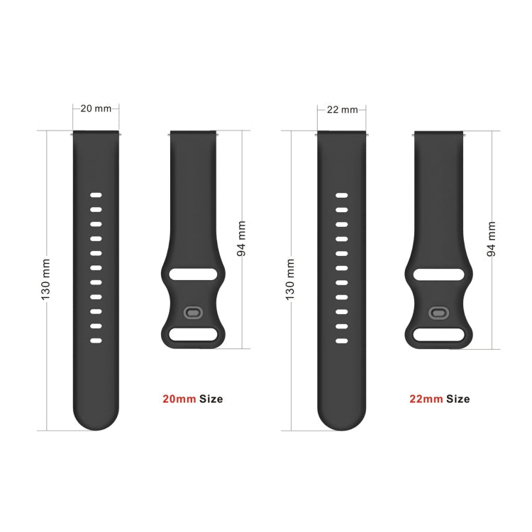 For Amazfit GTS 2e Butterfly Buckle Silicone Replacement Strap Watchband, 20mm, 22mm