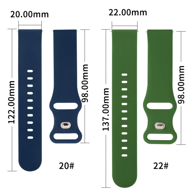 8-buckle Silicone Replacement Strap Watchband, For Honor Magic Watch 2 46mm, For Amazfit Pop
