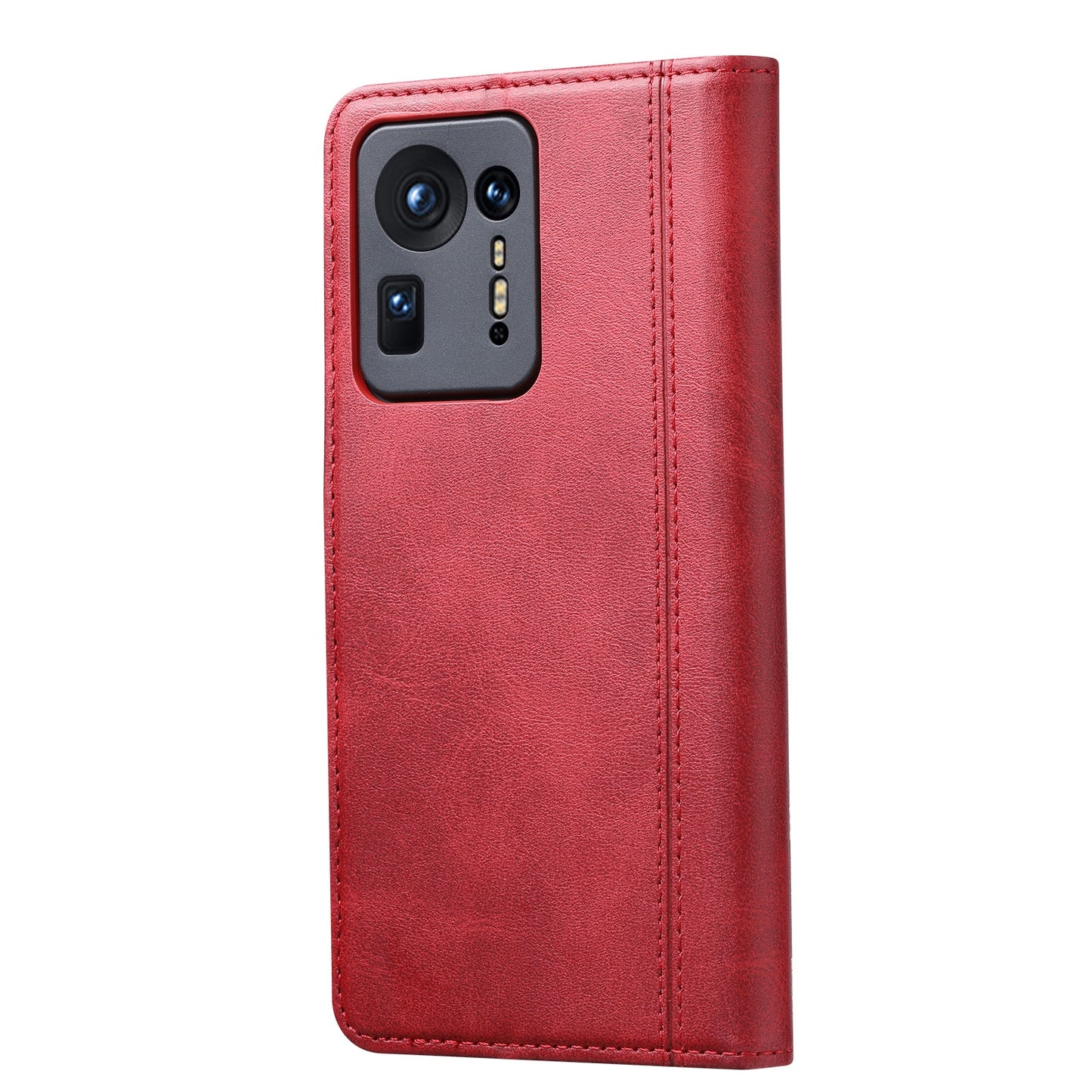 For Xiaomi Mi Mix 4 Calf Texture Double Fold Clasp Horizontal Flip Leather Case with Photo Frame & Holder & Card Slots & Wallet(Red)