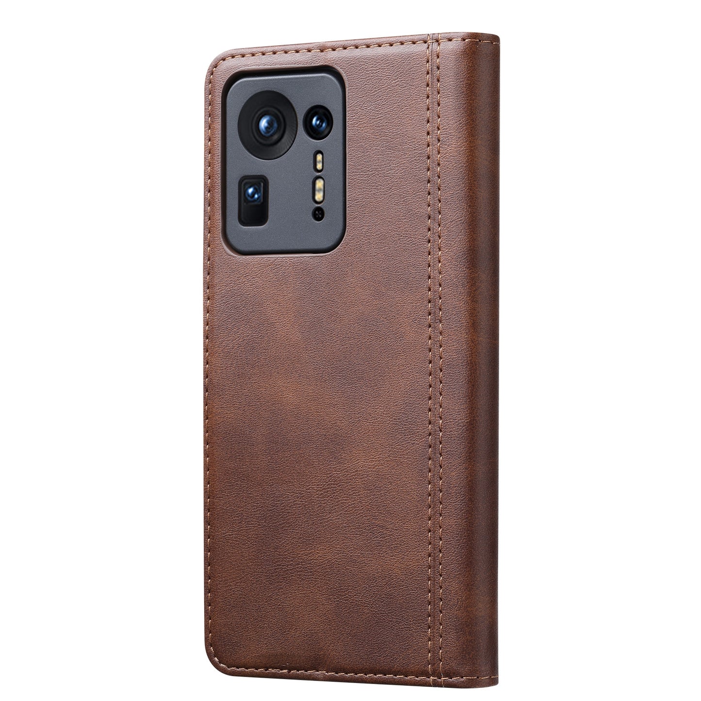For Xiaomi Mi Mix 4 Calf Texture Double Fold Clasp Horizontal Flip Leather Case with Photo Frame & Holder & Card Slots & Wallet(Coffee)