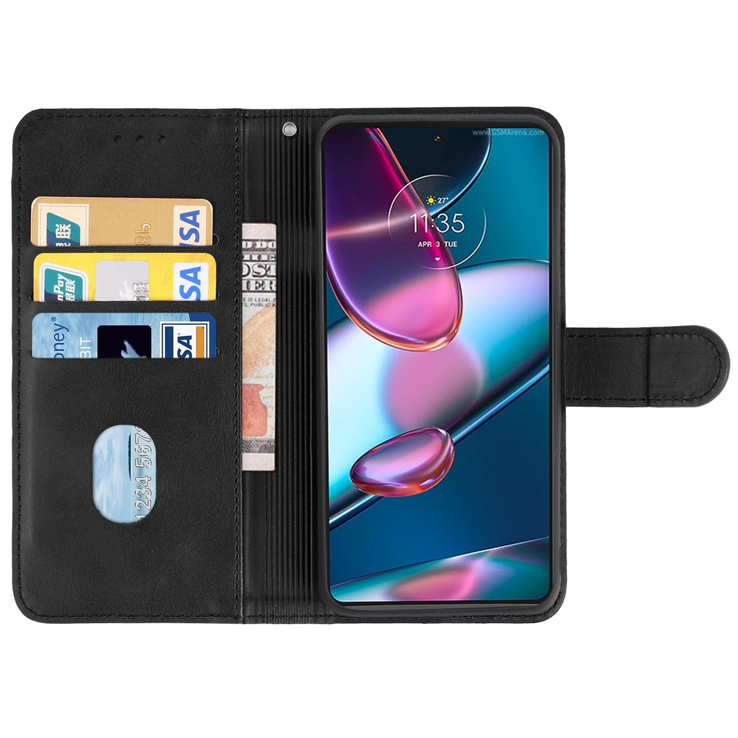 For Motorola Edge+ 2022 / Edge 30 Pro Leather Phone Case(Black)