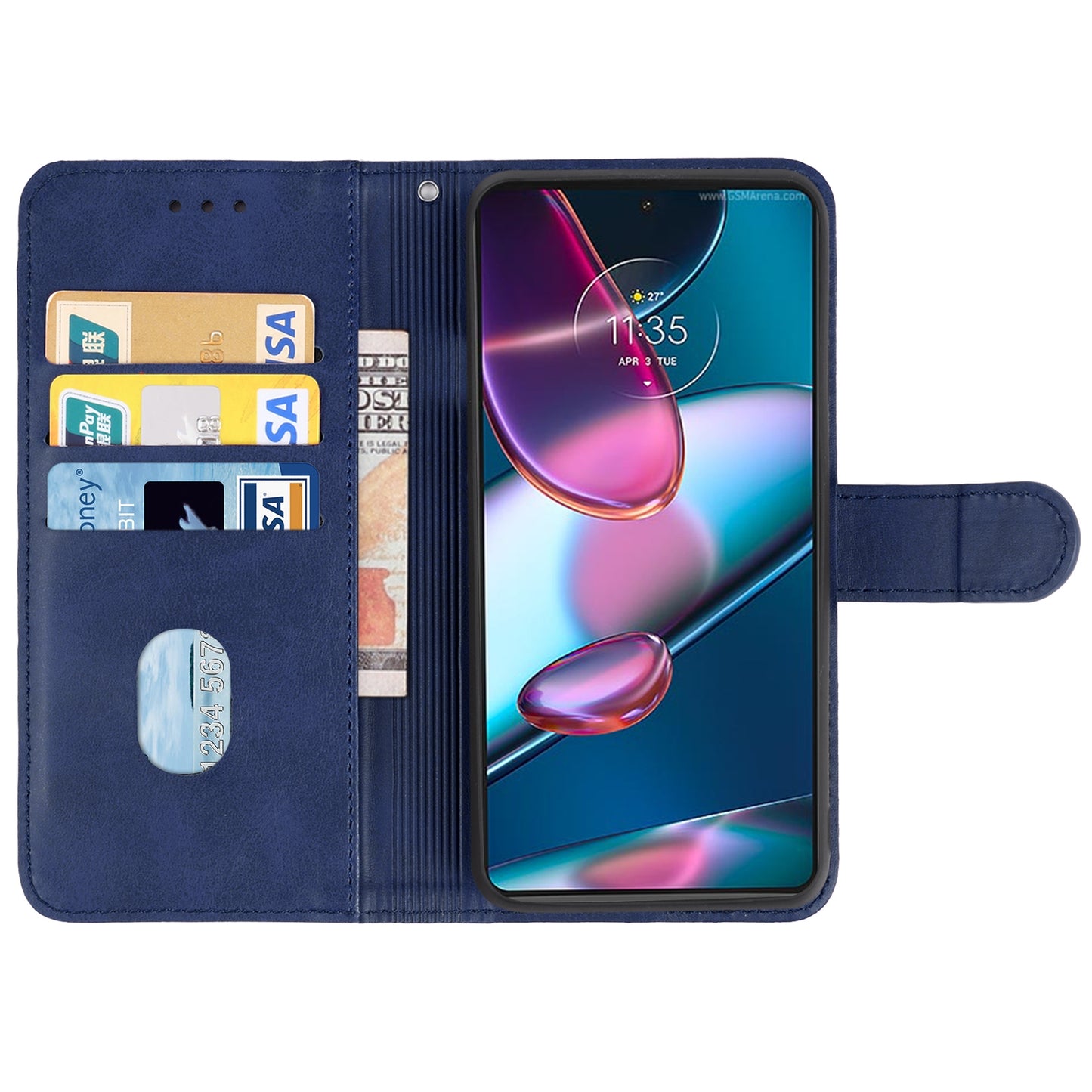 For Motorola Edge+ 2022 / Edge 30 Pro Leather Phone Case(Blue)
