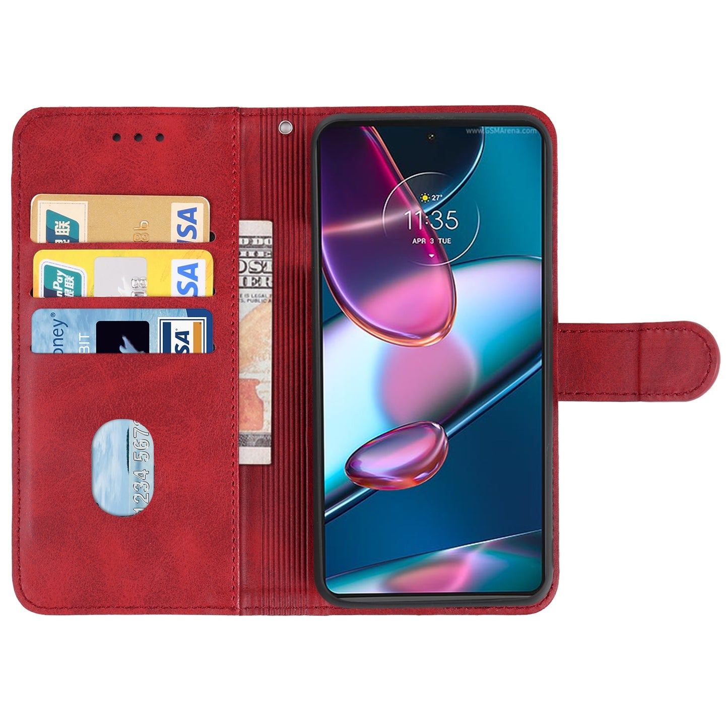 For Motorola Edge+ 2022 / Edge 30 Pro Leather Phone Case(Red)