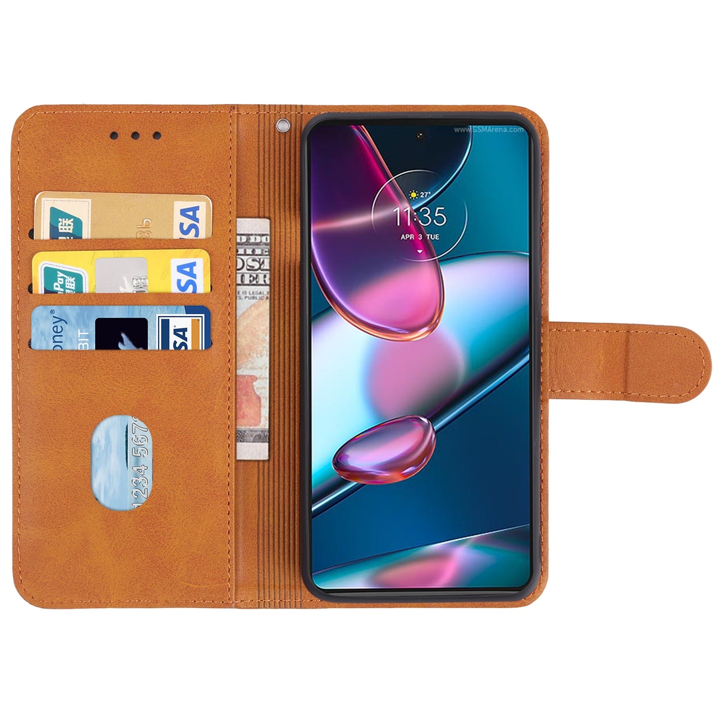 For Motorola Edge+ 2022 / Edge 30 Pro Leather Phone Case(Brown)