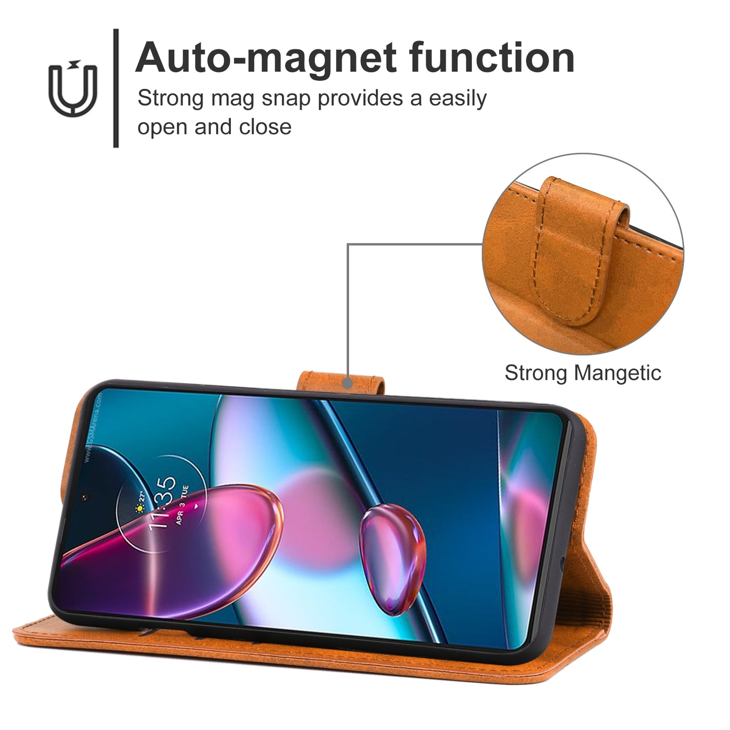 For Motorola Edge+ 2022 / Edge 30 Pro Leather Phone Case(Brown)