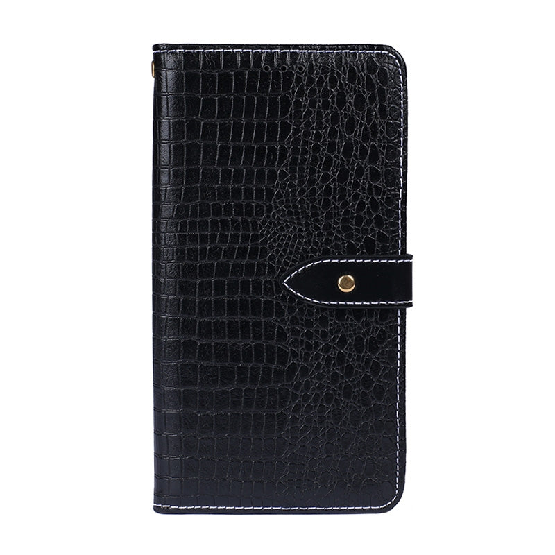 For Motorola Edge 30 Pro idewei Crocodile Texture Leather Phone Case(Black)