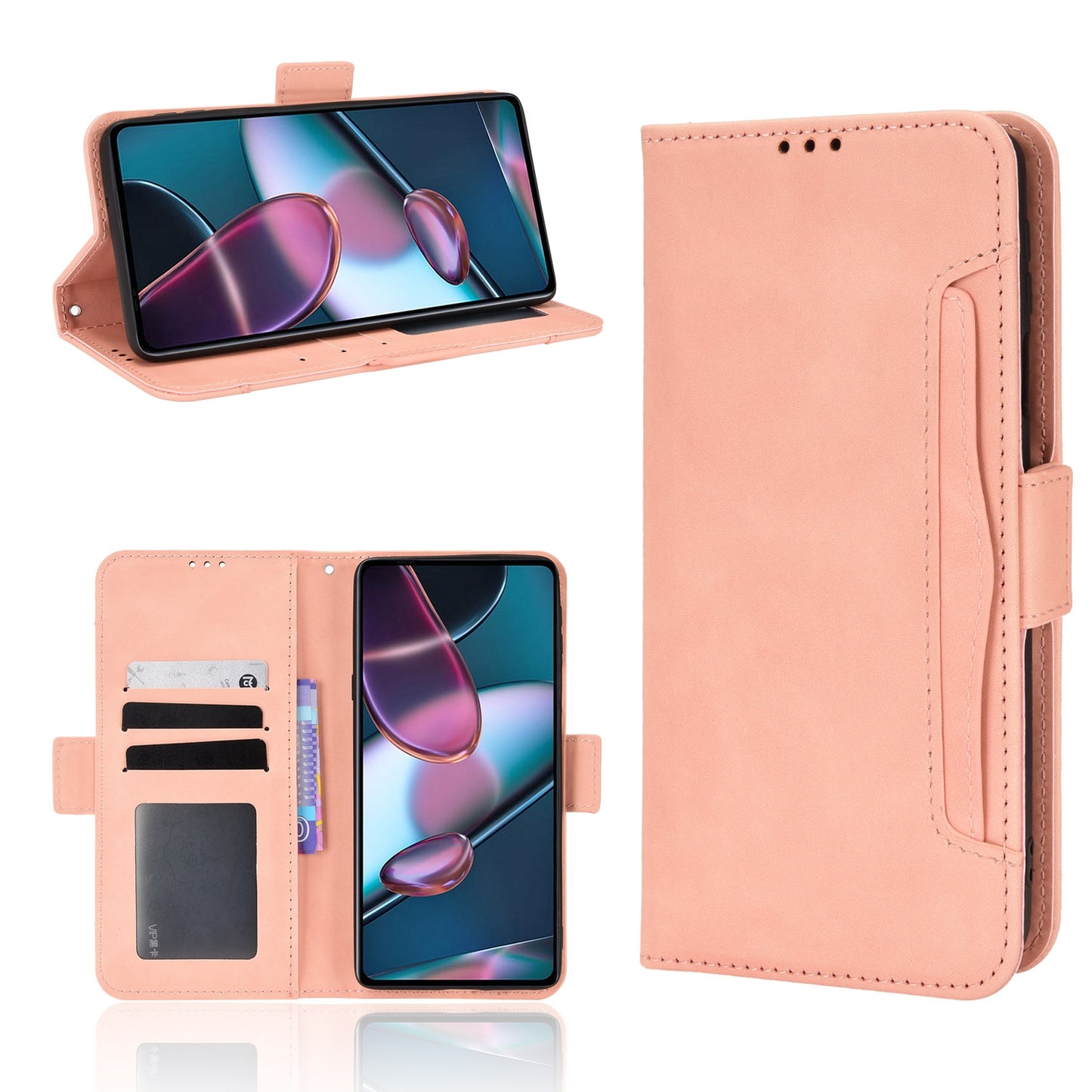 For Motorola Moto Edge 30 Pro/Edge+ 2022/Edge X30 Skin Feel Calf Pattern Leather Phone Case(Pink)