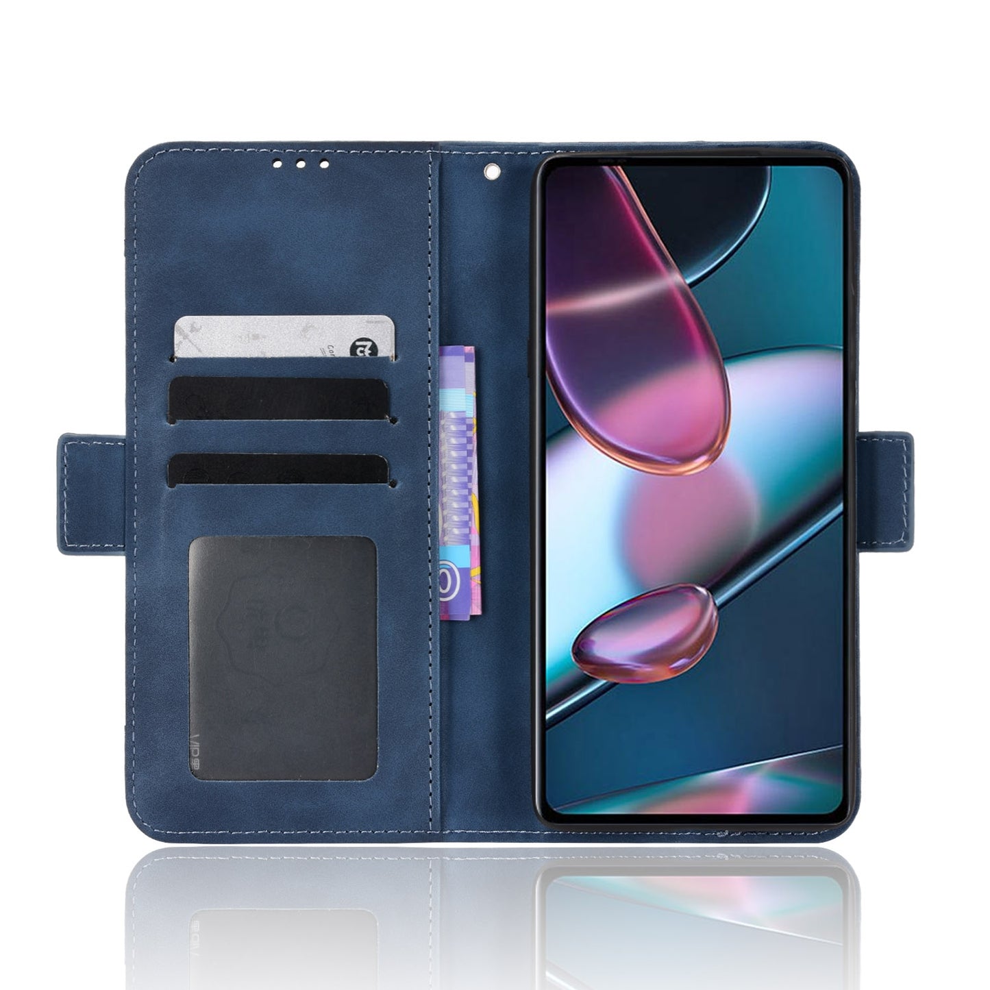 For Motorola Moto Edge 30 Pro/Edge+ 2022/Edge X30 Skin Feel Calf Pattern Leather Phone Case(Blue)